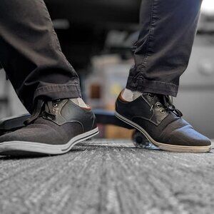 🆕Bruno Marc Men Black Sneakers Canvas Synthetic Lace Comfortable Casual Shoes